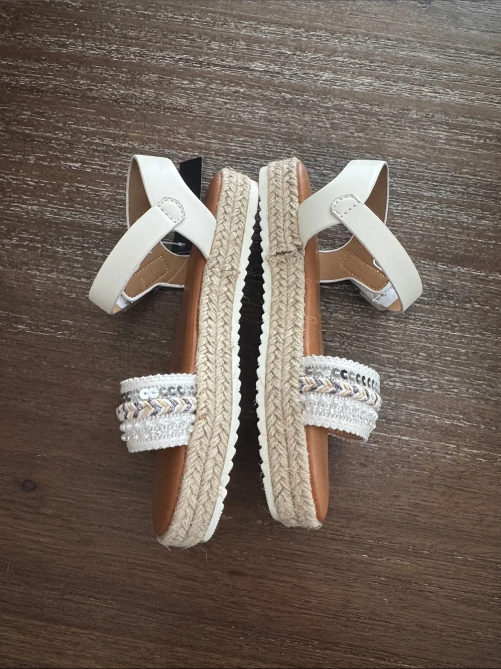 Tahari Girls Braided Sequin Espadrille Sandals Size 2